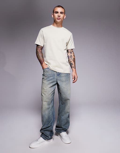 DESIGN Super Heavyweight T-shirt In Stone