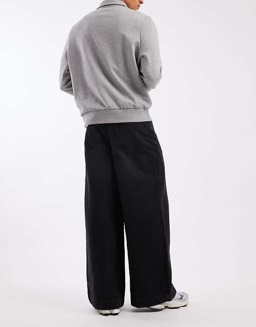 DESIGN Super Wide Leg Jeans In Black