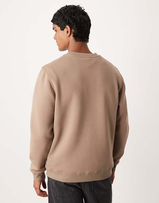 DESIGN Sweatshirt With Chest Print In Beige