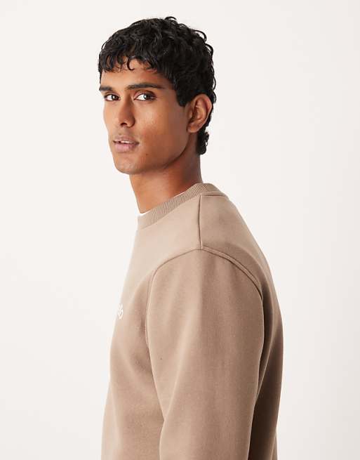 DESIGN Sweatshirt With Chest Print In Beige