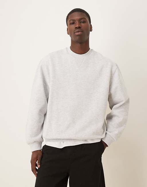 DESIGN Sweatshirt With Fruit Back Print In Grey Marl