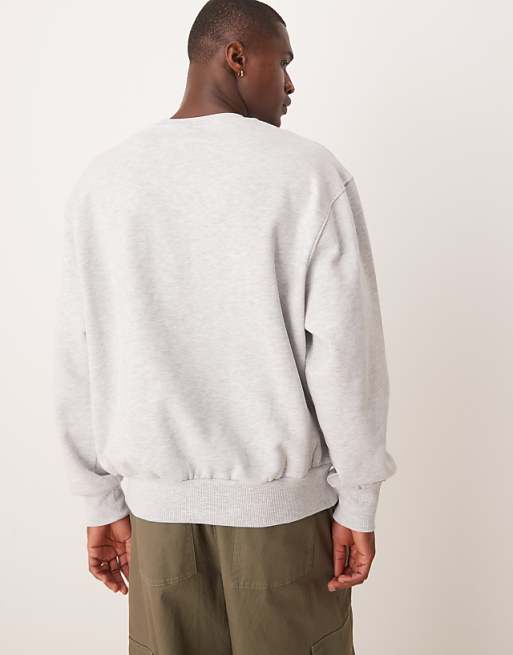 DESIGN Sweatshirt With Label In Grey Marl