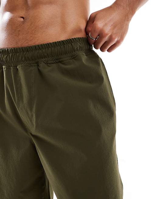 DESIGN Swim Shorts In Long Length In Green
