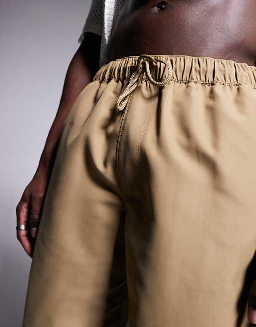 DESIGN Swim Shorts In Long Length In Neutral