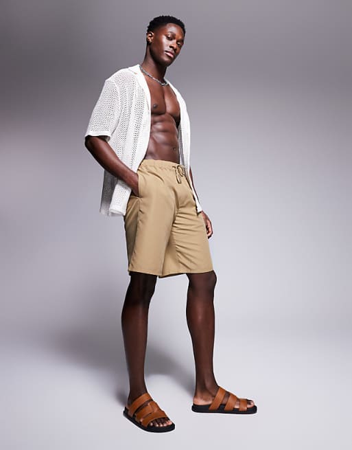 DESIGN swim shorts in long length in neutral
