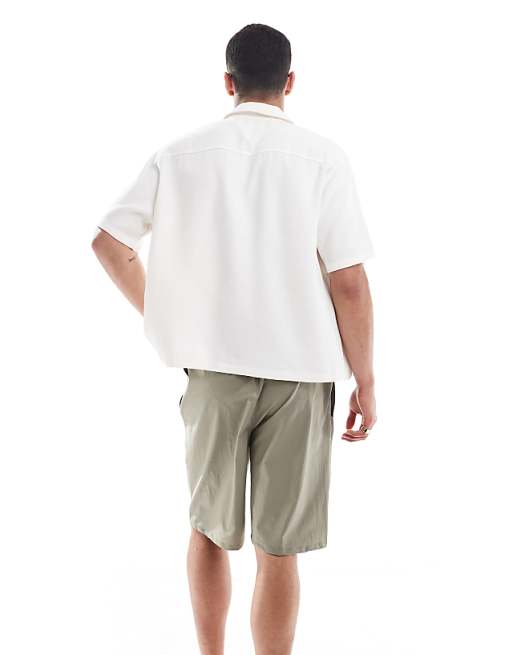 DESIGN Swim Shorts In Long Length In Sage Green