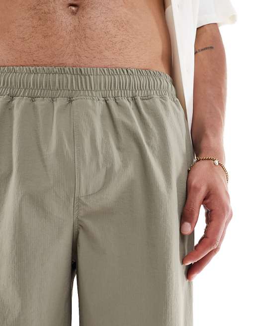DESIGN Swim Shorts In Long Length In Sage Green