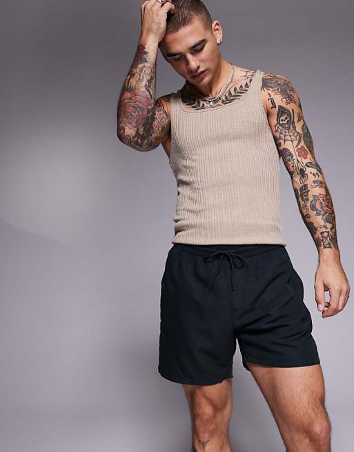 DESIGN swim shorts in mid length in black