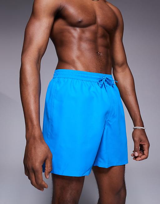 DESIGN Swim Shorts In Mid Length In Blue