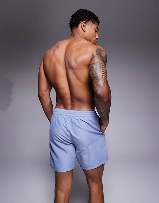 DESIGN Swim Shorts In Mid Length In Grey