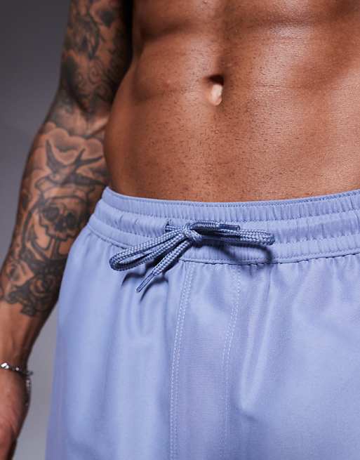 DESIGN Swim Shorts In Mid Length In Grey