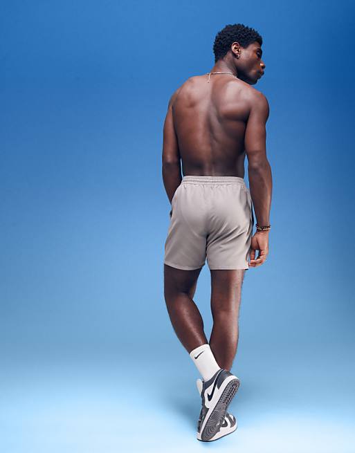 DESIGN Swim Shorts In Mid Length In Grey