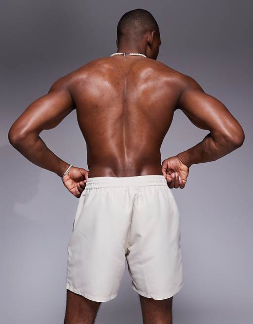 DESIGN Swim Shorts In Mid Length In Light Stone