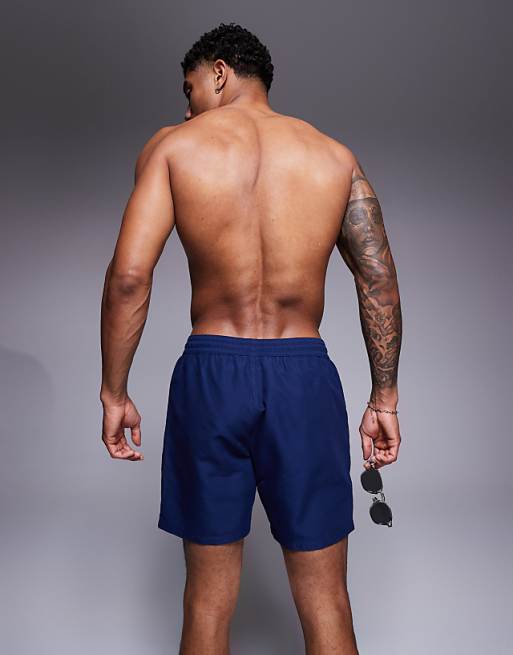 DESIGN Swim Shorts In Mid Length In Navy