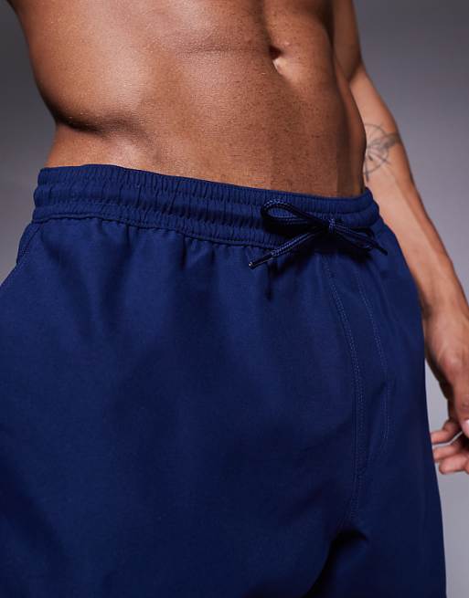 DESIGN Swim Shorts In Mid Length In Navy