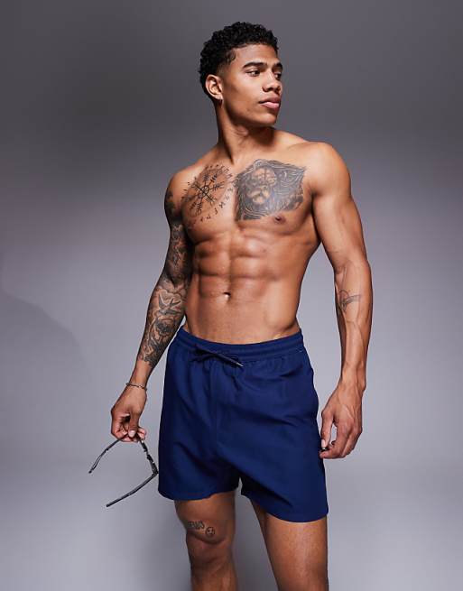 DESIGN swim shorts in mid length in navy