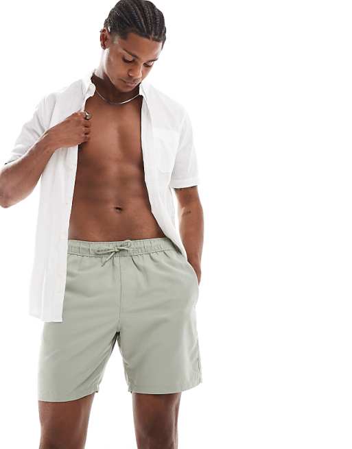 DESIGN swim shorts in mid length in sage