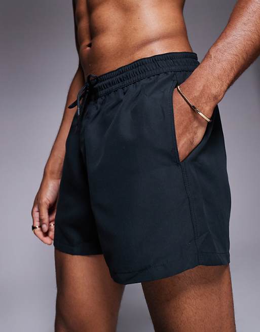 DESIGN Swim Shorts In Short Length In Black