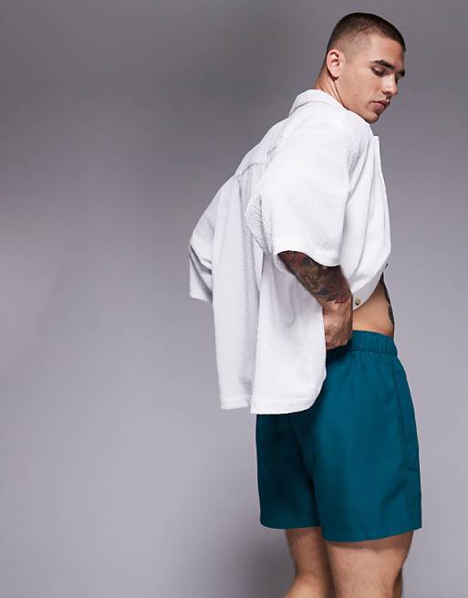 DESIGN Swim Shorts In Short Length In Green
