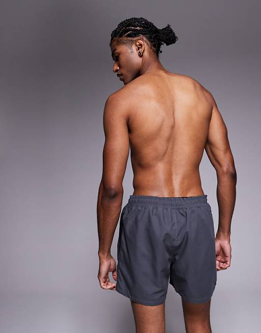 DESIGN Swim Shorts In Short Length In Grey