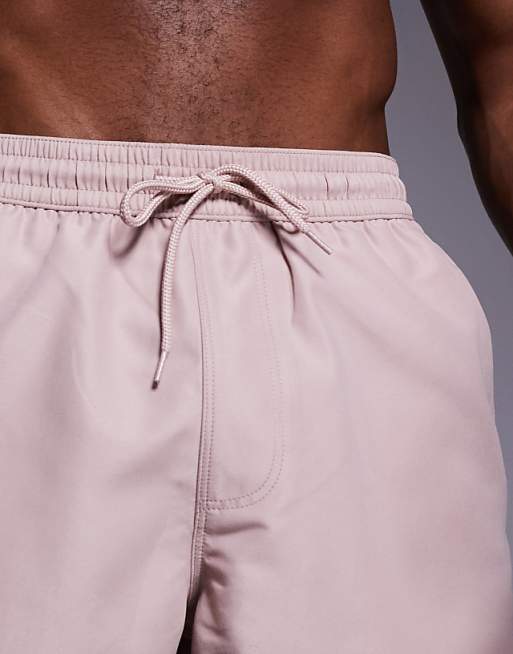 DESIGN Swim Shorts In Short Length In Light Brown