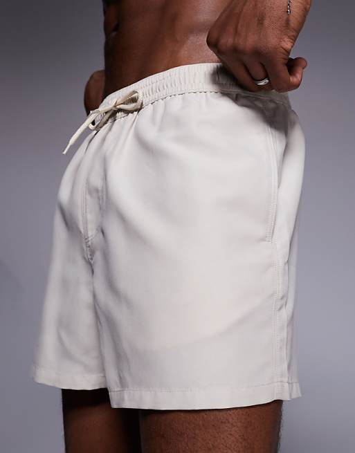 DESIGN Swim Shorts In Short Length In Light Stone