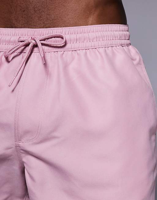 DESIGN Swim Shorts In Short Length In Pink