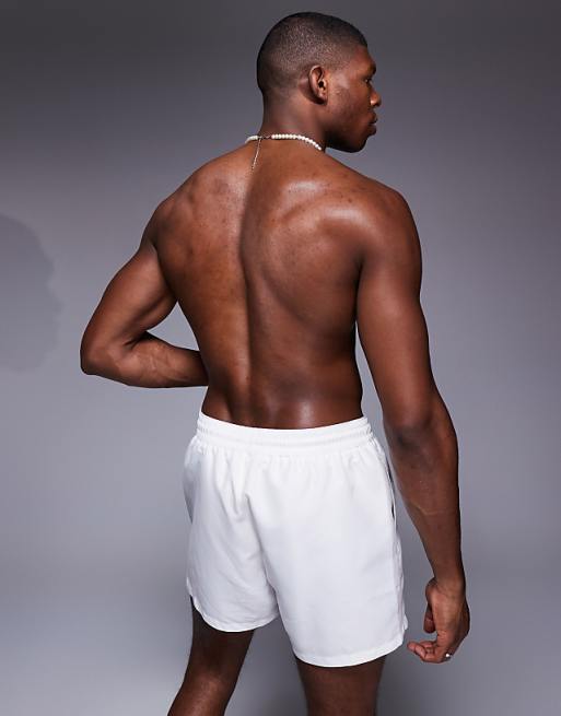 DESIGN Swim Shorts In Short Length In White