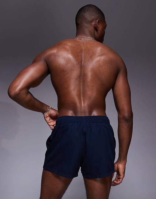 DESIGN Swim Shorts In Super Short Length In Navy