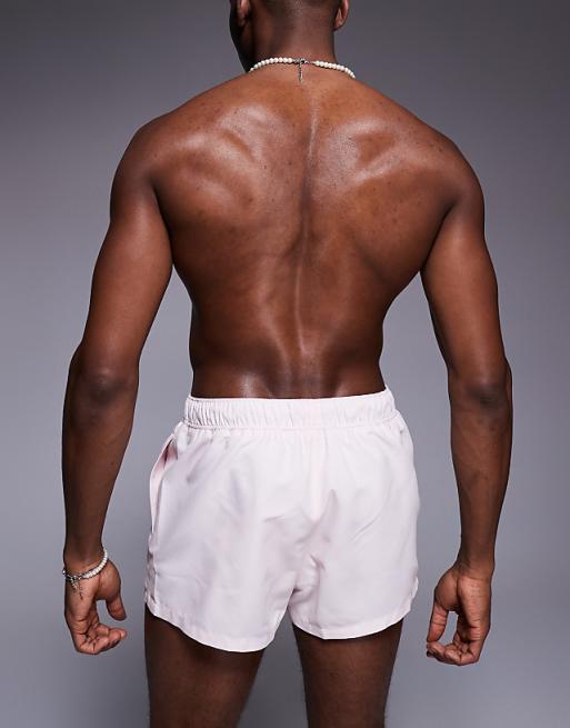 DESIGN Swim Shorts In Super Short Length In Pink