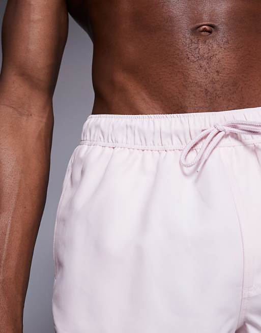 DESIGN Swim Shorts In Super Short Length In Pink