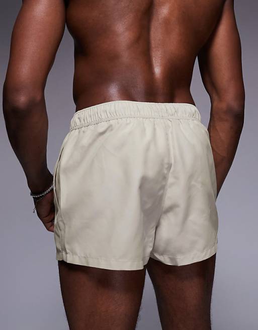 DESIGN Swim Shorts In Super Short Length In Sage