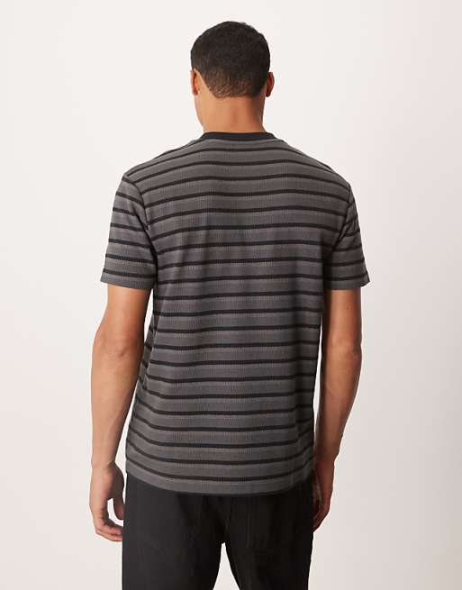 DESIGN T-shirt In Black And Grey Stripe