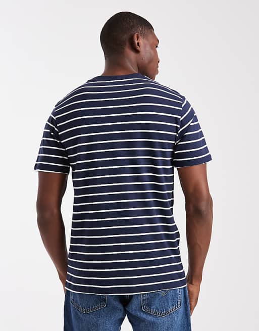 DESIGN T-shirt In Navy And White Stripe