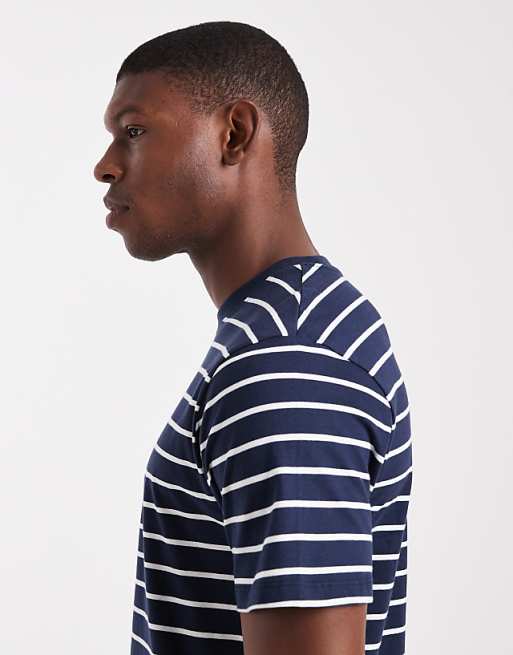 DESIGN T-shirt In Navy And White Stripe