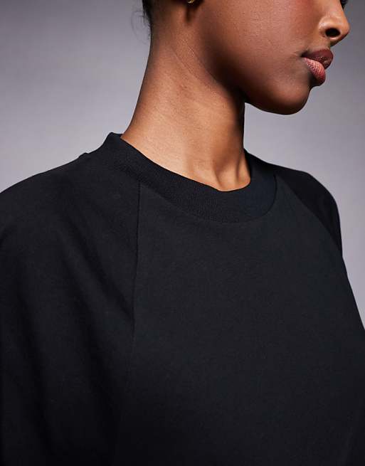 DESIGN T Shirt Swing Mini Dress In Black