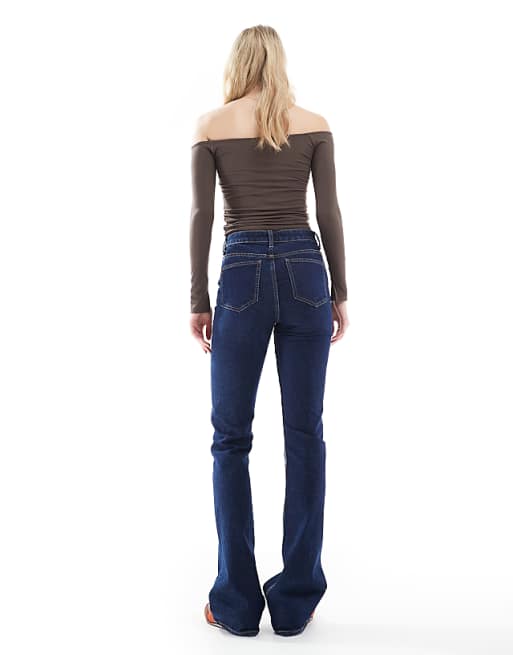 DESIGN Tall Mid Rise Flare Jeans In Rinse