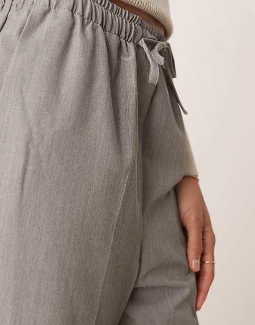 DESIGN Tall Tailored Pull On Trousers In Grey