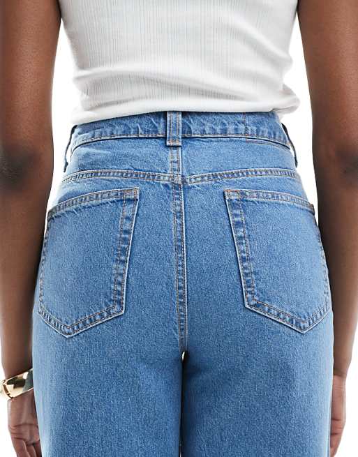 DESIGN Tall Wide Leg Dad Jeans In Clean Blue