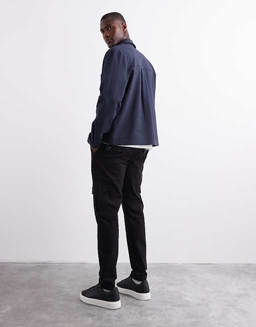 DESIGN Tapered Cargo Trouser In Black