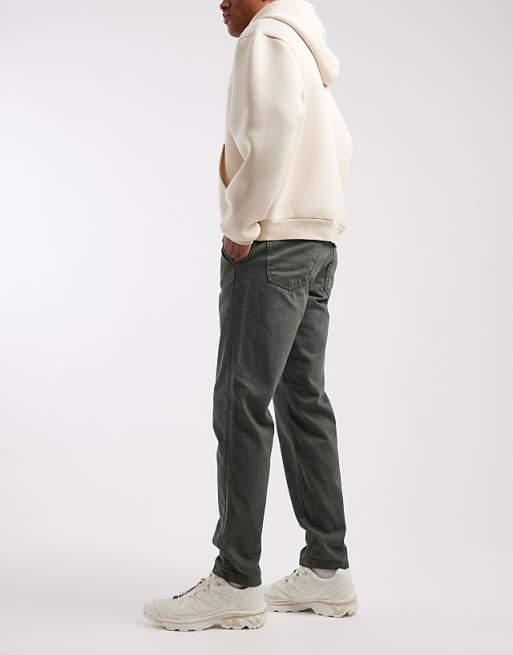 DESIGN Tapered Chinos In Khaki With Comfort Stretch