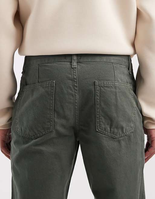 DESIGN Tapered Chinos In Khaki With Comfort Stretch