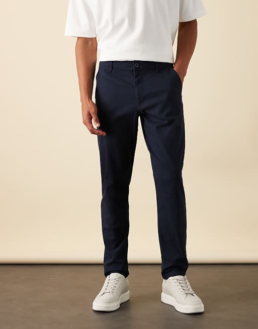 DESIGN Tapered Chinos In Navy