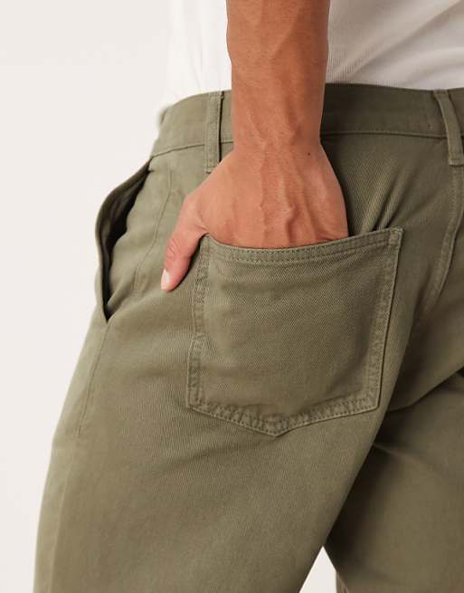 DESIGN Tapered Fit Chinos In Khaki