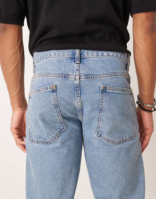 DESIGN Tapered Fit Jeans In Light Wash Blue