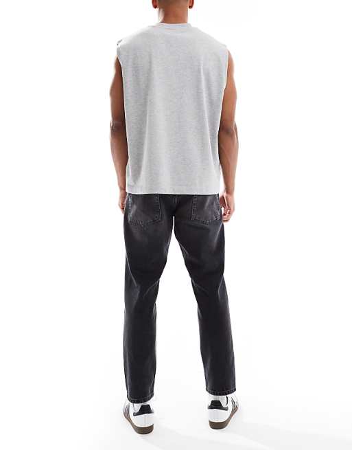 DESIGN Tapered Fit Jeans In Washed Black