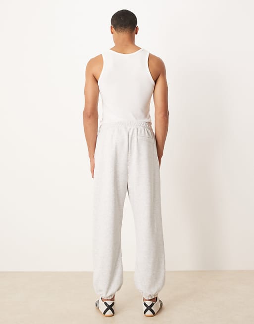 DESIGN Tapered Fit Loopback Jogger In Grey Marl