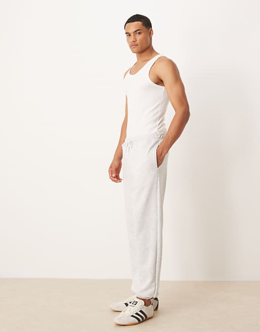 DESIGN Tapered Fit Loopback Jogger In Grey Marl