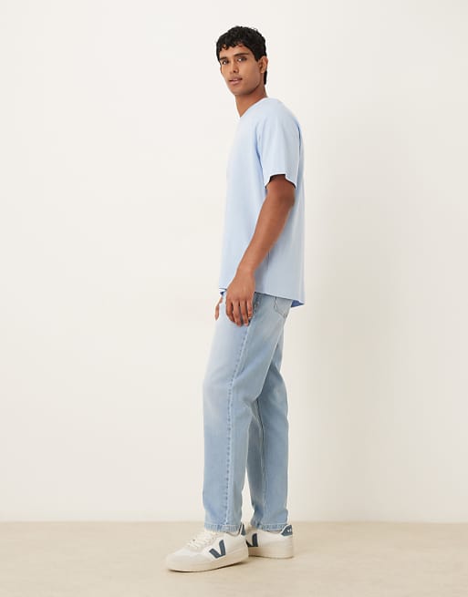 DESIGN Tapered Jean In Light Wash Comfort Stretch Denim