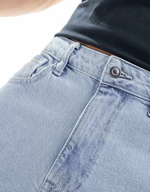 DESIGN Tapered Jeans In Light Stone Wash Blue
